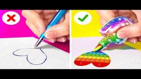 COOL PARENTING HACK || PRICELESS MAKEUP TRICKS! Funny School DIY Ideas By 123 GO! Genius