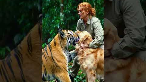 Dog and Tiger Play Like Best Friends! Owner Joins the Fun 🐶🐯❤️