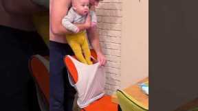 Exhausted dad innovates unique parenting hacks #shorts